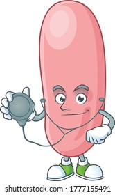 A dedicated Doctor legionella pneunophilla Cartoon character with stethoscope. Vector illustration