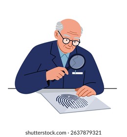 Dedicated Forensic Scientist Documenting Fingerprint White Background Crime Scene Evidence