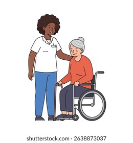 Dedicated Home Caregiver Assisting Senior Citizen Personalized Care Assistance