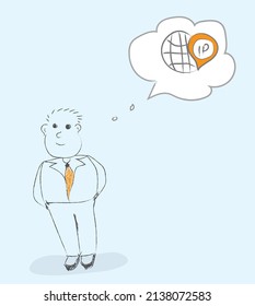 Dedicated IP Address Icon Cartoon Design