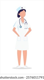 Dedicated nurse in a white uniform with a stethoscope, representing healthcare, patient care, and compassion in the medical field