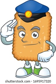 A dedicated Police officer of biscuit mascot design style
