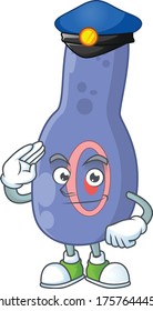 A dedicated Police officer of clostrisium botulinum mascot design style