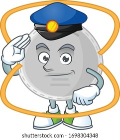 A Dedicated Police Officer Of N95 Mask Mascot Design Style