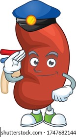 A dedicated Police officer of right human kidney mascot design style