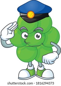 A dedicated Police officer of staphylococcus aureus cartoon drawing concept. Vector illustration