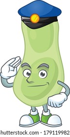 A dedicated Police officer of staphylococcus pneumoniae mascot design style. Vector illustration