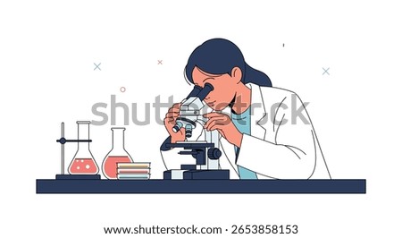 A dedicated scientist meticulously examines microscopic samples using advanced laboratory equipment for groundbreaking research discoveries