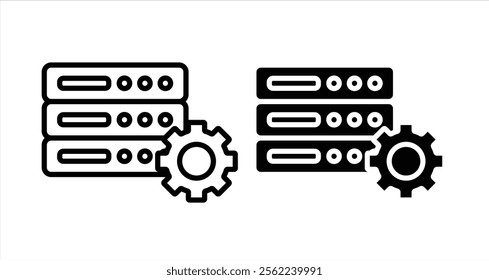 Dedicated server Icon collection in filled and stroke style.