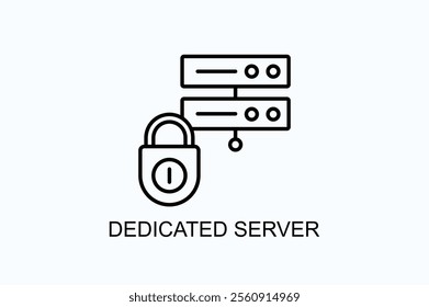 Dedicated Server Vector, Icon Or Logo Sign Symbol Illustration