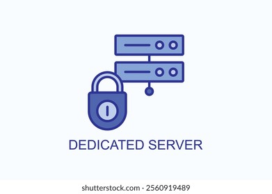 Dedicated Server vector, icon or logo sign symbol illustration