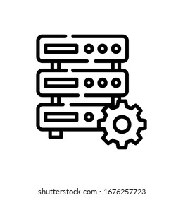 Dedicated Server Vector illustration. Cloud Computing 
Line icon.