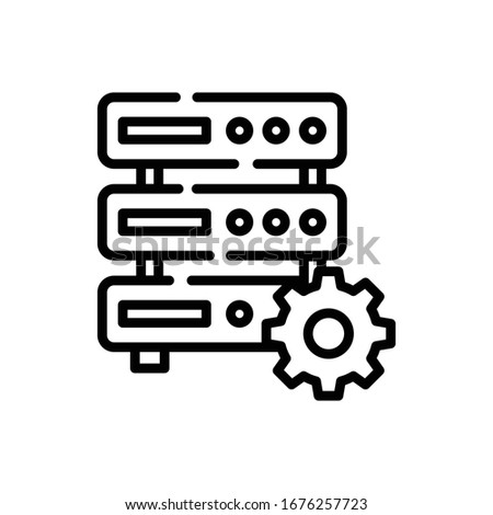 Dedicated Server Vector illustration. Cloud Computing 
Line icon.