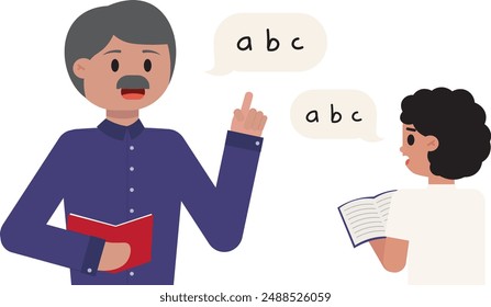 A dedicated teacher guides students through spelling, patiently helping them master each letter. His encouragement turns learning into a fun and engaging experience. Knowledgeforall