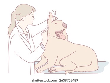 A dedicated vet provides exceptional care for a dog, demonstrating excellent animal health and veterinary services