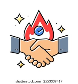 dedication flame succes challenge color icon vector. dedication flame succes challenge sign. isolated symbol illustration