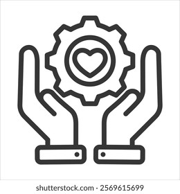 Dedication Outline Icon Vector Illustration