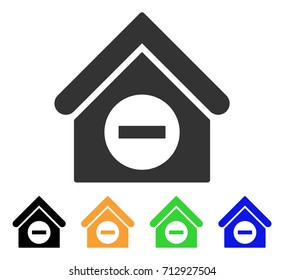 Deduct Building icon. Vector illustration style is a flat iconic deduct building symbol with black, gray, green, blue, yellow color variants. Designed for web and software interfaces.