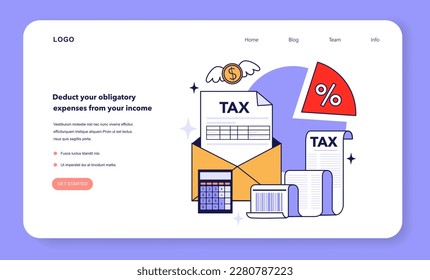 Deduct your obligatory expenses from your income to plan a family budget. Household spendings management web banner or landing page. Financial efficiency, budgeting and economy. Vector illustration