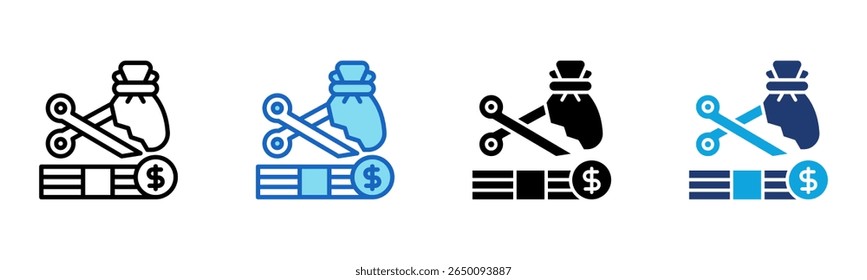 Icono de cantidad deducible Ilustración vectorial de estilo múltiple