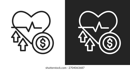 Icono deducible En Versión De Línea Sobre Fondo Blanco Y Negro
