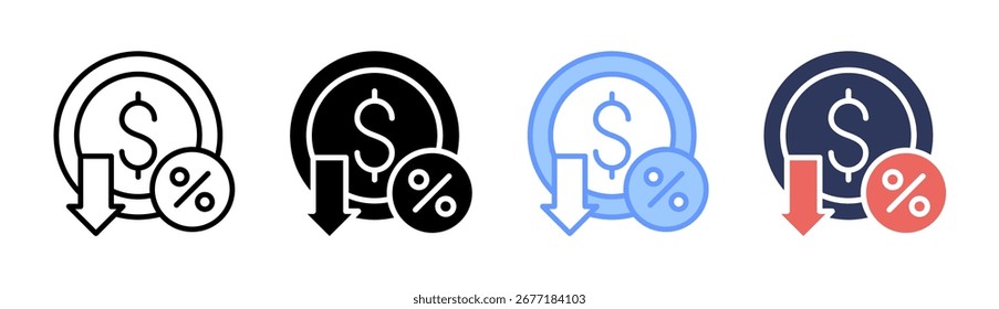 Deductible Icon Set Multiple Style Collection
