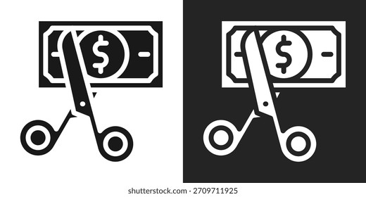 Deduction Icon In Black And White Glyph Style