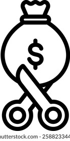 Deduction Icon Outline Vector Illustration