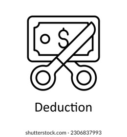 Deduction  vector  outline Icon Design illustration. Taxes Symbol on White background EPS 10 File