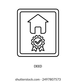 deed concept line icon. Simple element illustration. deed concept outline symbol design.