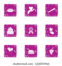 Deed icons set. Grunge set of 9 deed vector icons for web isolated on white background