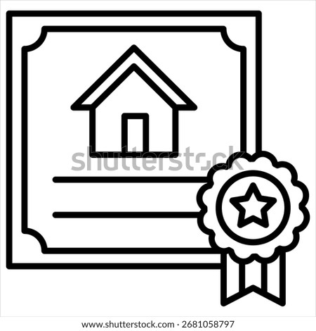 Deed Outline Icon Illustration Vector