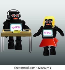 deejay robot dancing party