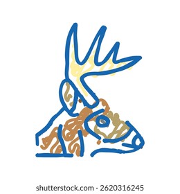 deep animal zoo doodle icon sketch vector. deep animal zoo sign. isolated symbol illustration