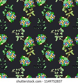 Deep background , abstract floral elements