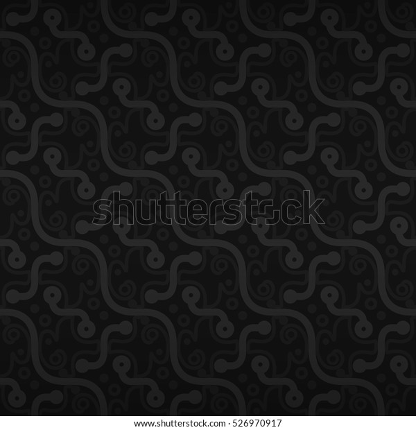 Deep Black Color Decorative Seamless Pattern Stock Vector (Royalty Free ...