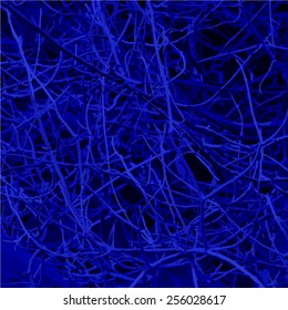 Deep blue abstract background of intertwined branches
