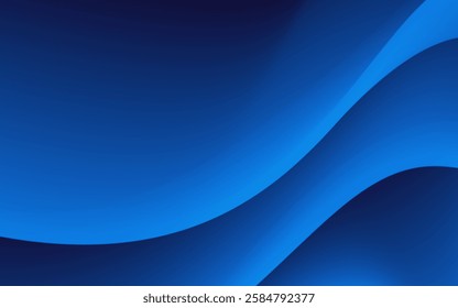 Deep blue abstract background shows smooth, wavy gradients creating illustration backdrop