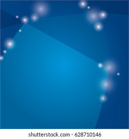 Deep blue abstract backgrouns with lights. Vector illustration.