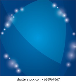 Deep blue abstract backgrouns with lights. Vector illustration.