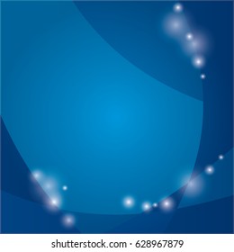 Deep blue abstract backgrouns with lights. Vector illustration.
