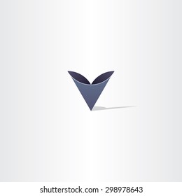 deep blue abstract letter v symbol logo emblem 