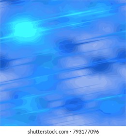 deep blue abstract watercolor pattern with blue and turquoise flashlights and rays in diagonal direction, vector illustration