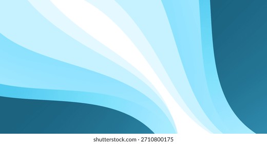 Deep Blue Abstract Wave Layers Background. Modern Ocean or Water Flow Template. Modern creative trendy design in vector illustration