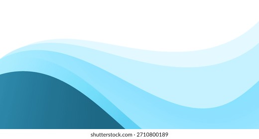 Fundo de camadas de onda abstratas azul profundo. Modelo moderno de fluxo de água ou oceanos.