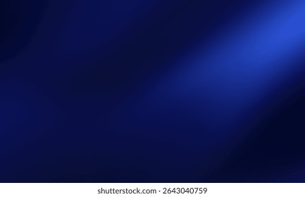 Um plano de fundo azul profundo com variações sutis de sombra, criando um efeito de gradiente. Uma aparência minimalista e abstrata. Raios luminosos diagonais no fundo escuro criando uma sensação de tranquilidade.