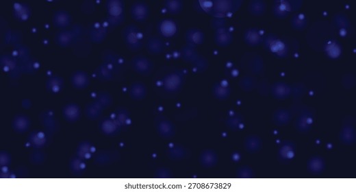 Fundo abstrato das luzes de Bokeh azul profundo com partículas brilhantes