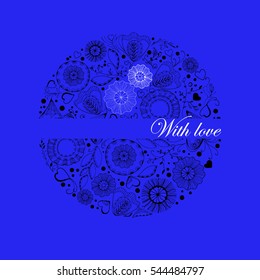 Deep blue card for greeting
