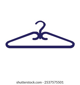 deep blue cloth hanger isolate on white background