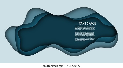 Diseño de fondo de fondo de papel de banner abstracto de color azul profundo. diseño en blanco para presentaciones de mensajes de texto. fondo de pantalla azul, afiche, disposición, tarjeta.